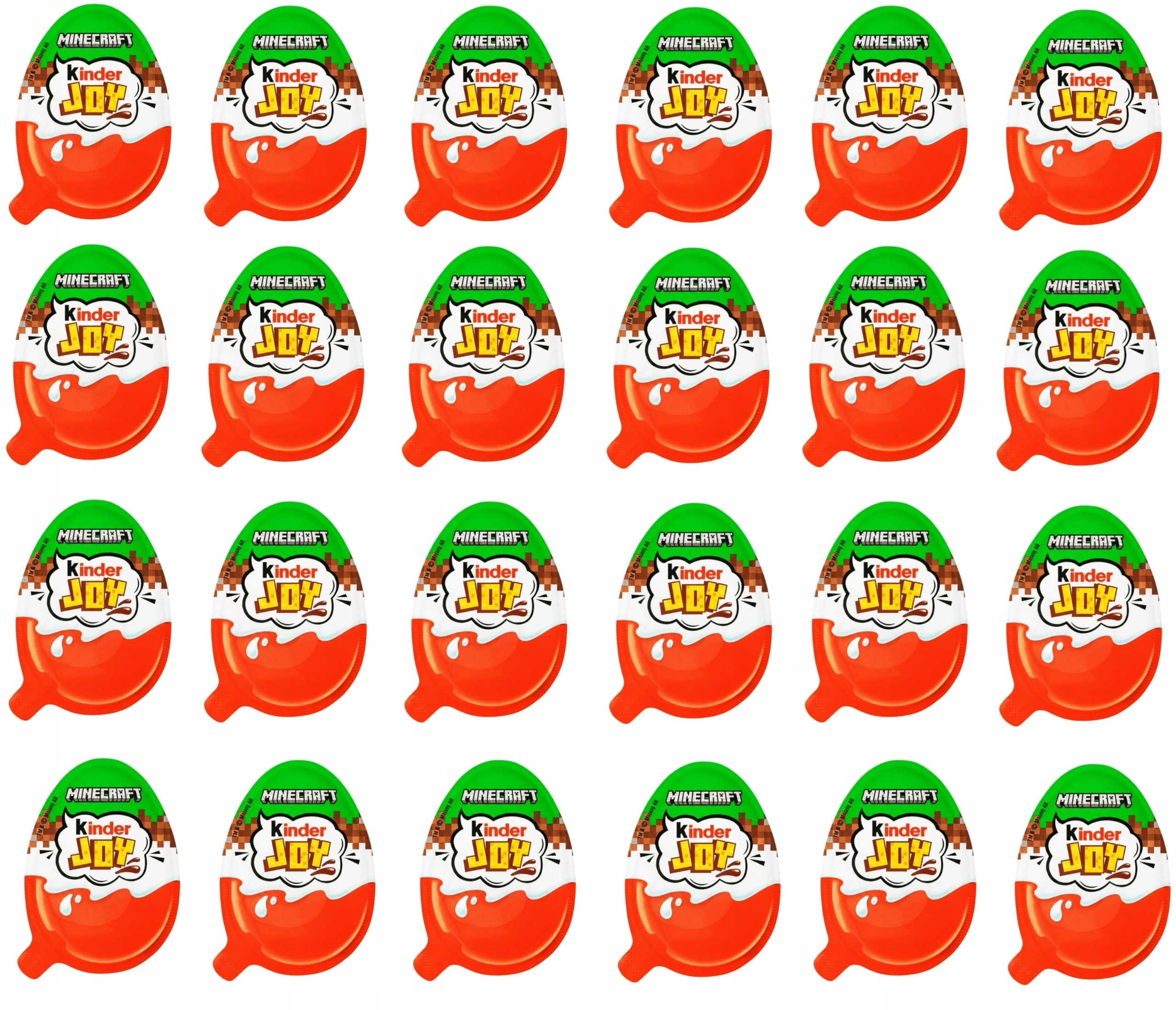 24x Kinder Joy jajko niespodzianka z figurką Minecraft 20g