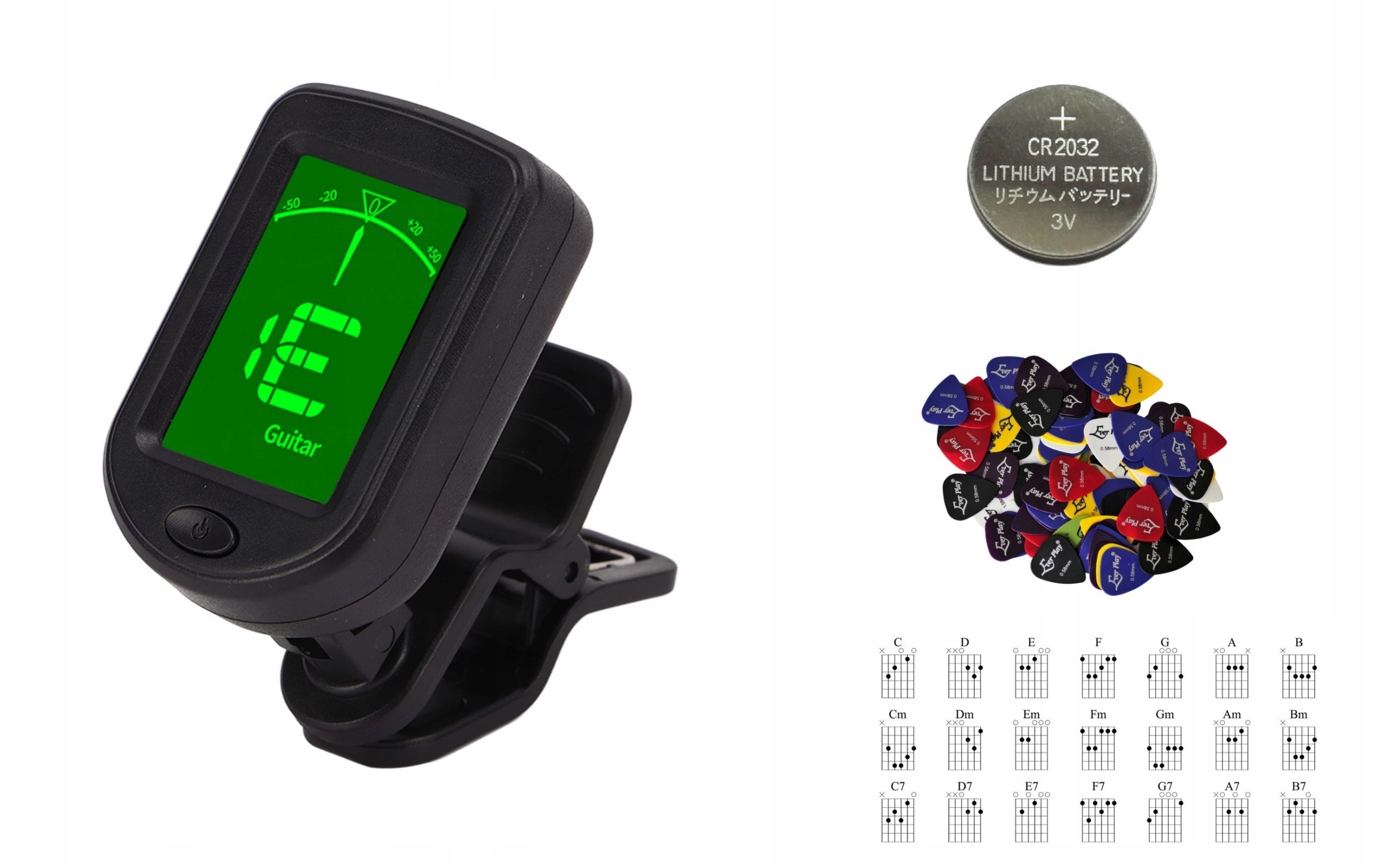 TUNER STROIK DO GITARY BASU UKULELE ITP + GRATIS