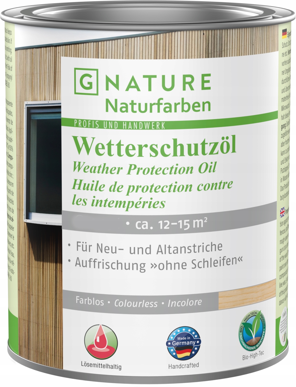G Nature Fasádny Olej Na Drevo A Fasádu Wetterschutzol 10 L Bezfarebný