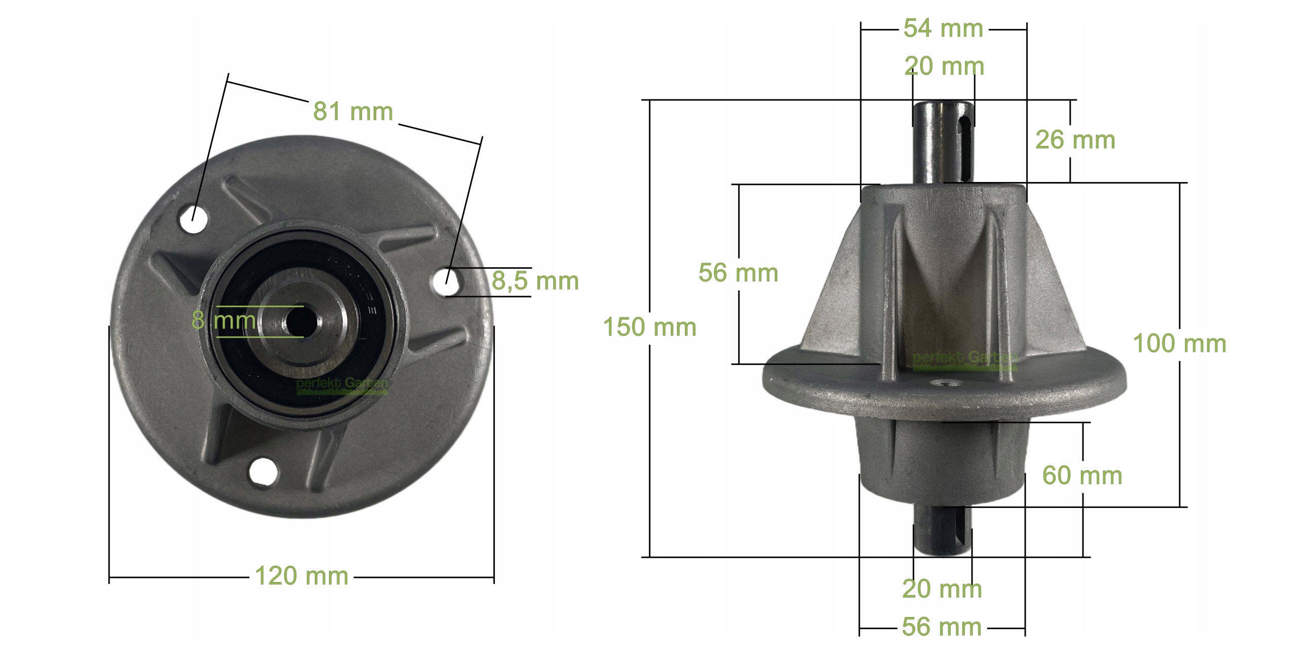 mandrela držák náboje levý Castel Garden Cg 84 XDC 135 140 170 382207204/0