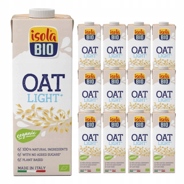 12x Napój owsiany Light Bio 1l Isola Bio