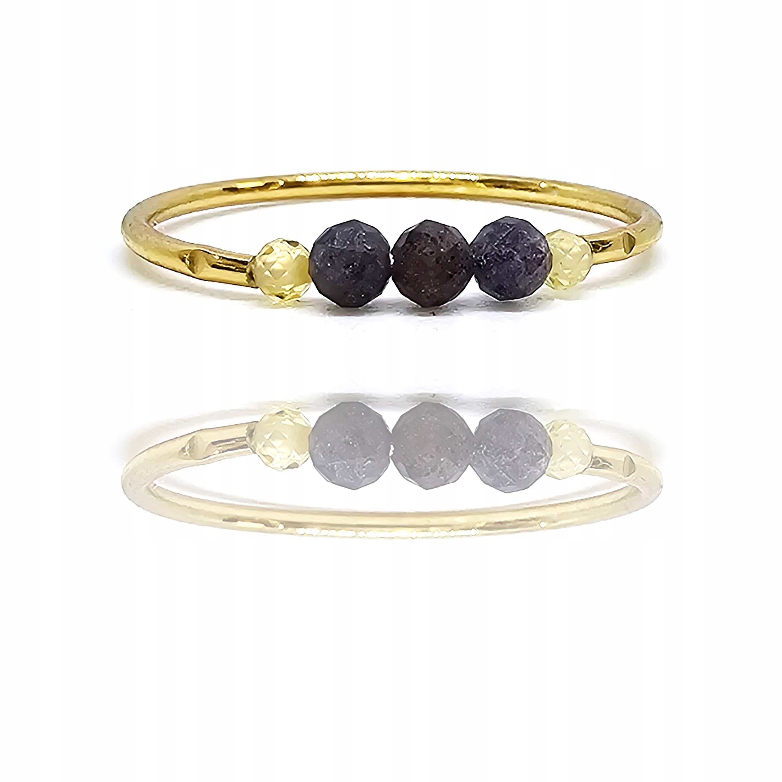 Zlatý prstýnek se safíry a citrony, safír citronu a zlata 585