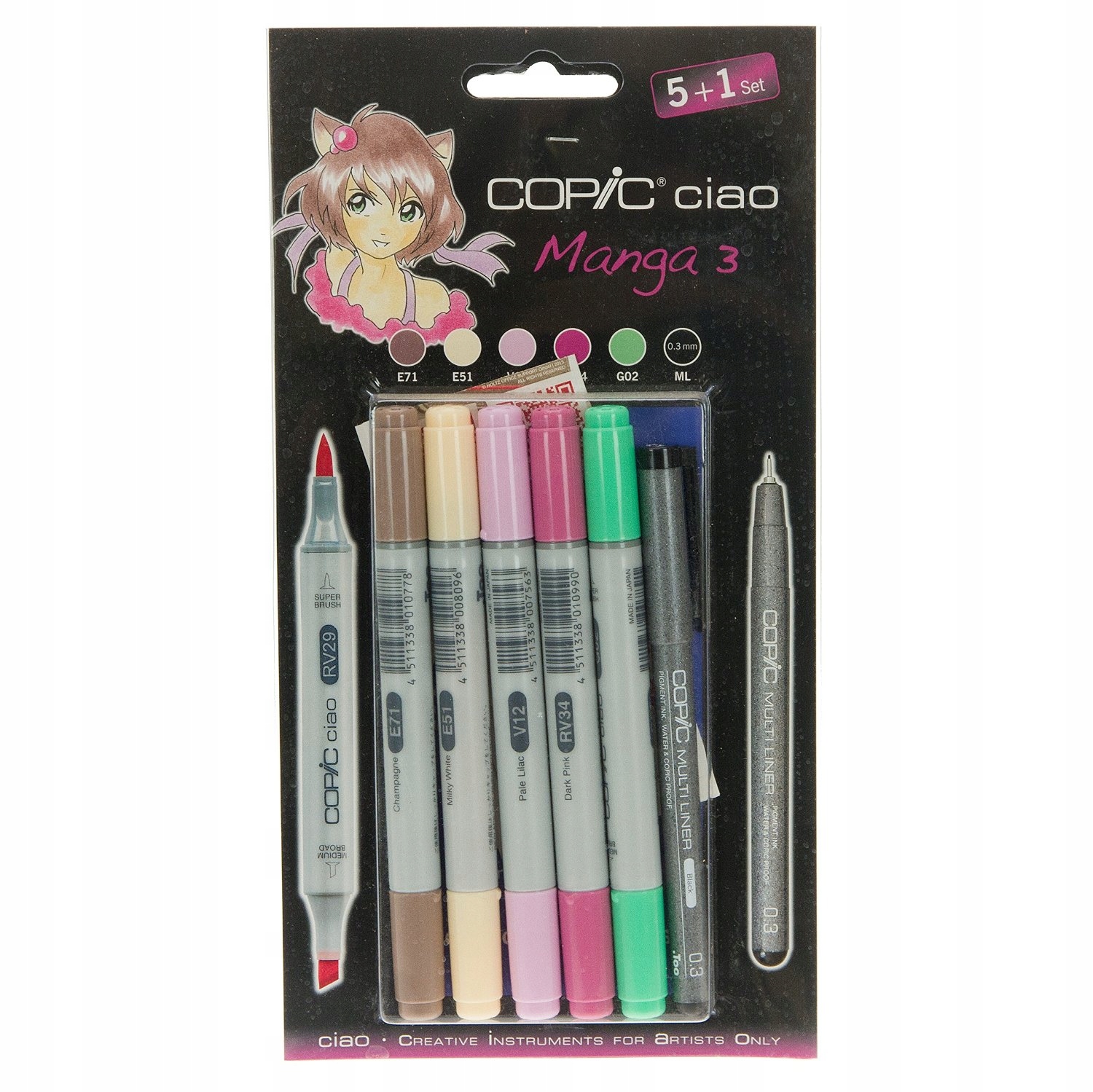 Copic Ciao Markery Sada 5+1 Manga 3