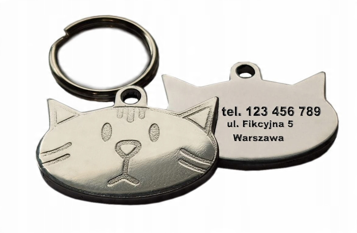 

Metalowy identyfikator,adresatka kotek Twój Grawer