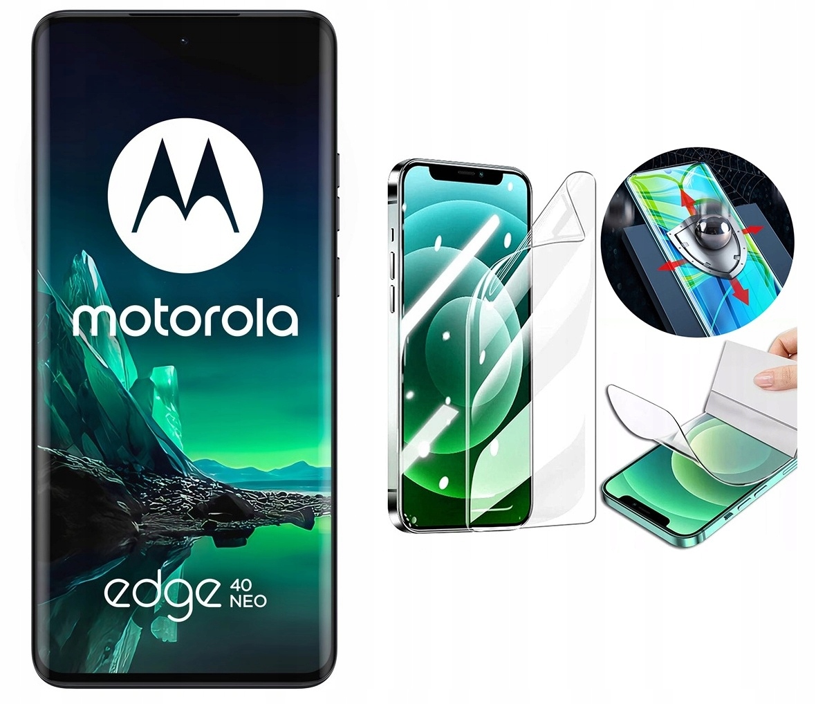 Smukły Smartfon Telefon Motorola Edge 40 Neo 5G 12/256GB Black +etui Folia