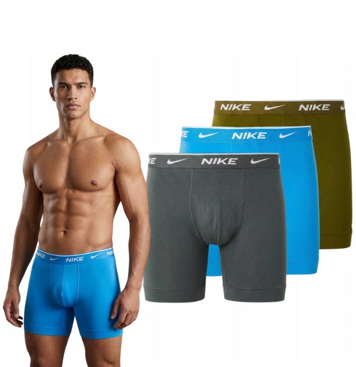 Boxerky Slipy Spodní prádlo Nike Everyday Cotton Trunk Boxer Barevné 3PAK S