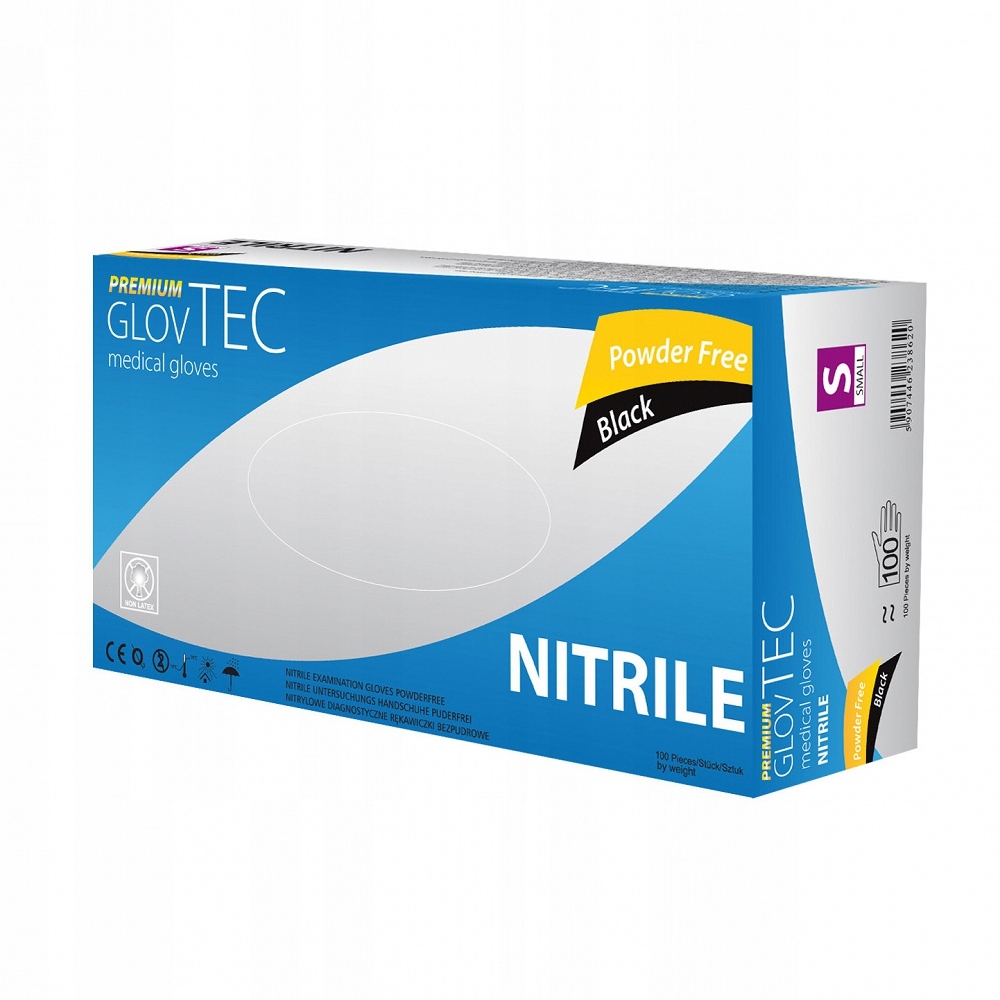

Rękawice nitrylowe Glovtec S czarne 100