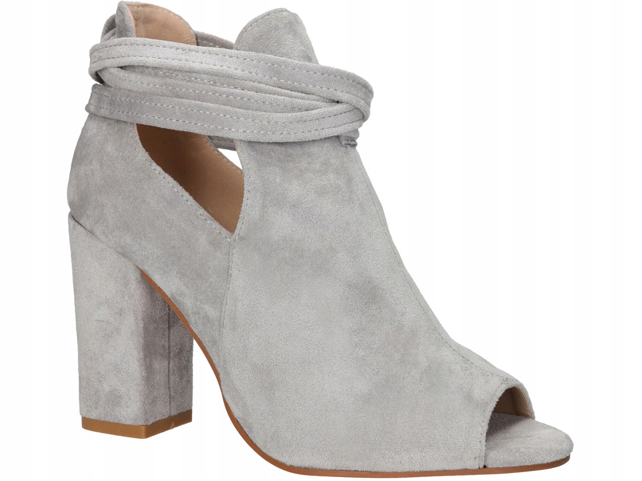 

Botki Wiosenne Eleganckie Peep Toe Półbuty r 37