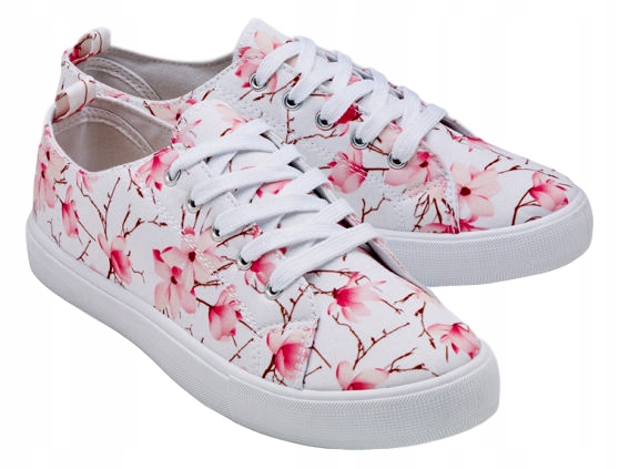 

Buty Damskie tenisówki trampki kwiaty *36