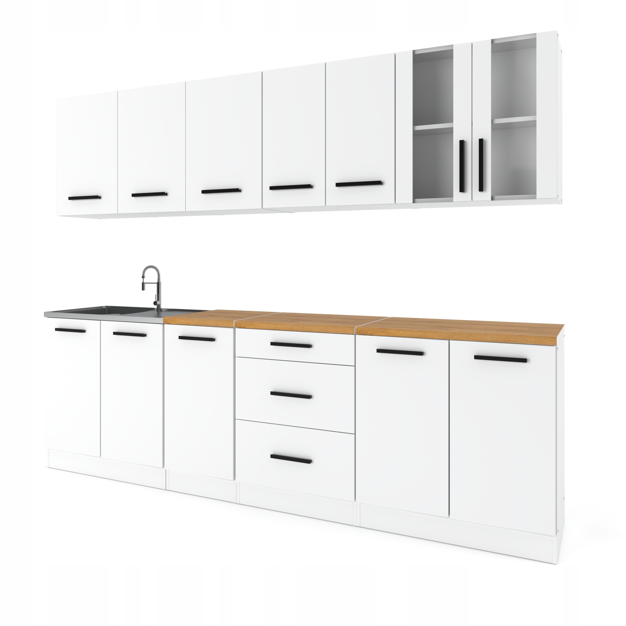 Meble kuchenne Zestaw mebli kuchennych Kuchnia REMO 2.6 m RÓŻNE KOLORY Wykończenie szafek stojących mat