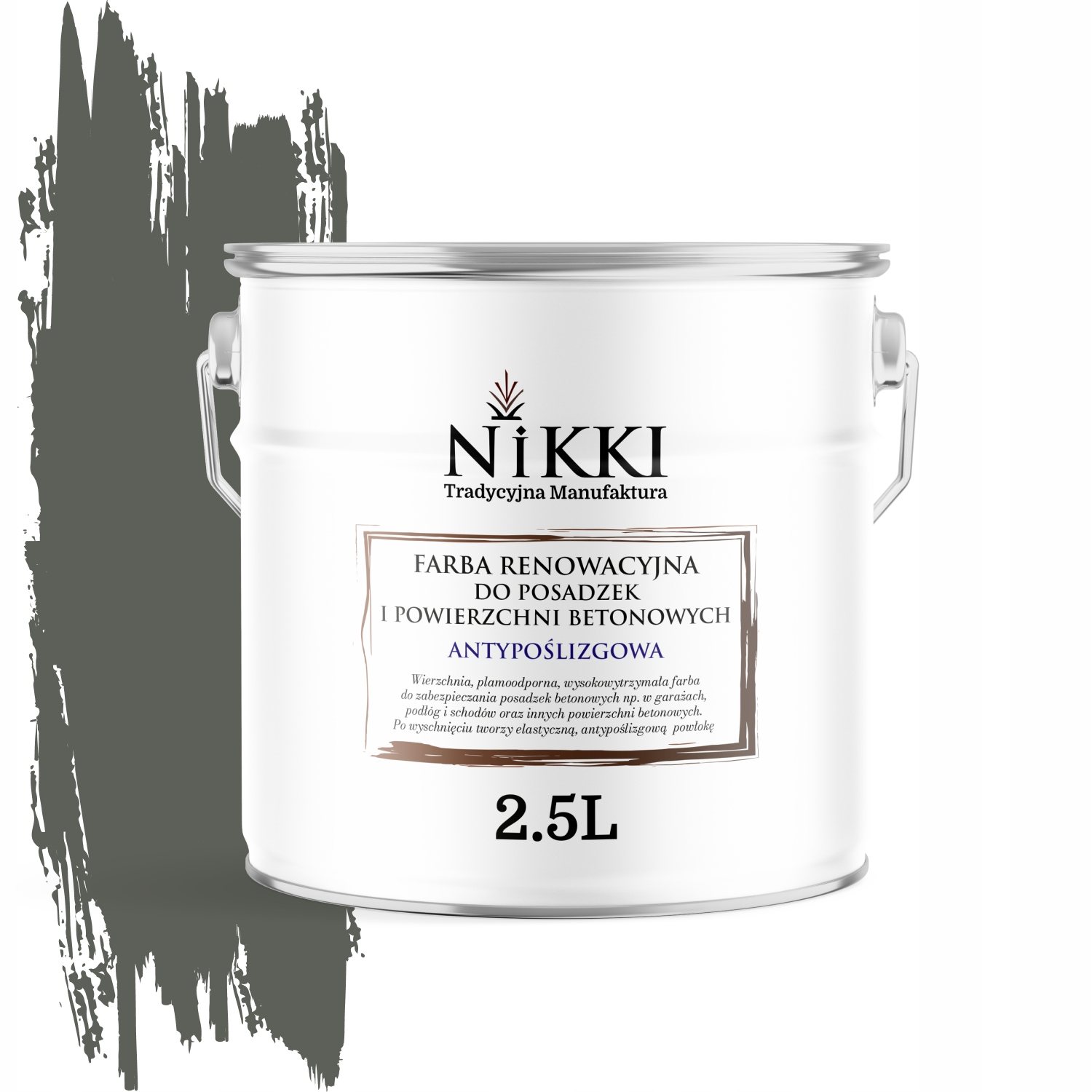 Renovačná Farba Na Podlahy Protišmyková Šedá Zelená Ral 7009 2,5 L