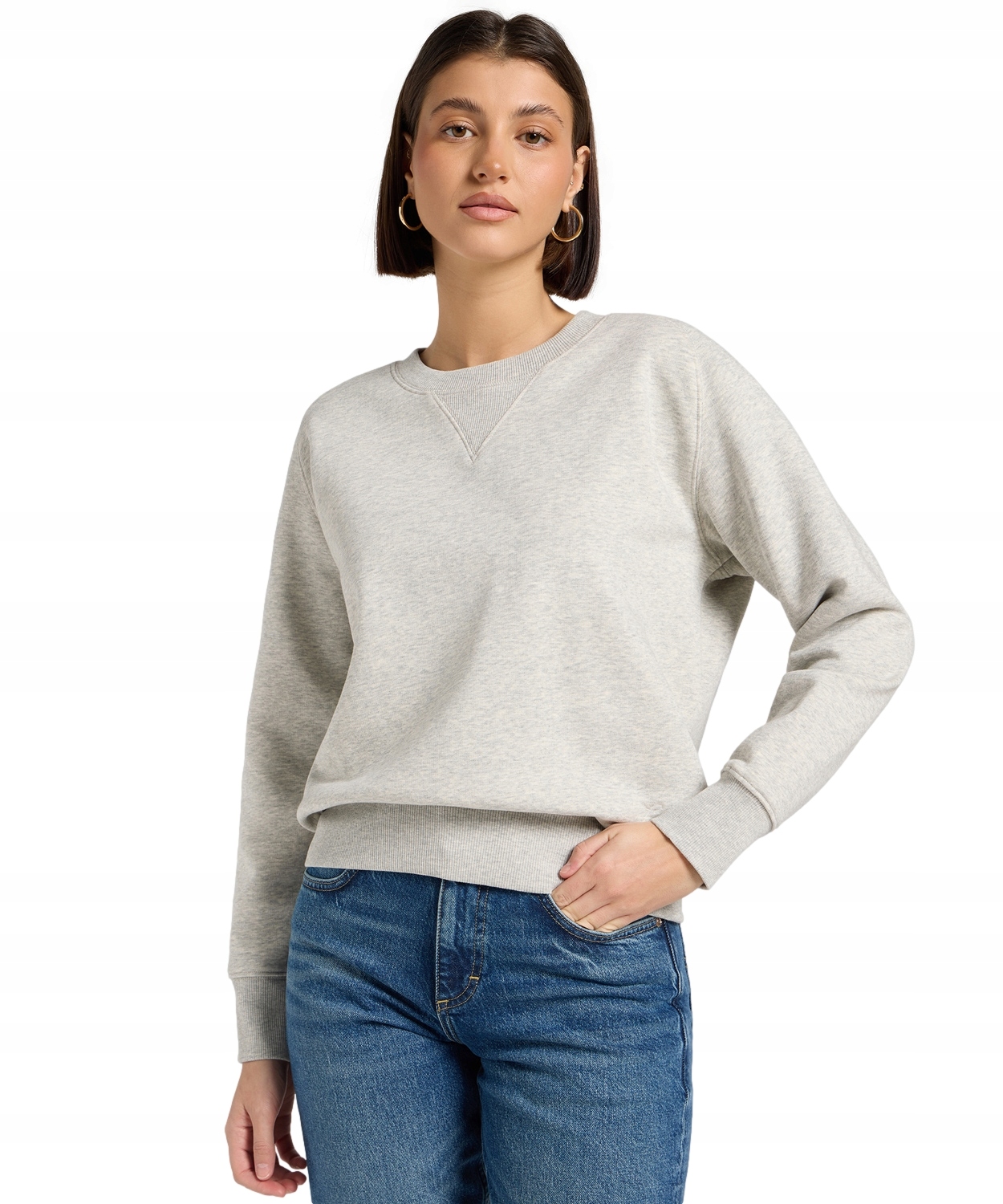 Mikina Lee Raglan Crew Sws 112371560 Šedá Heather Xs