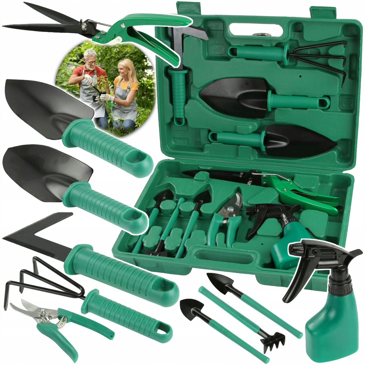 НАБОР САДОВЫХ ИНСТРУМЕНТОВ В ЧЕМОДАНЕ САДОВОМ 10 ШТ.