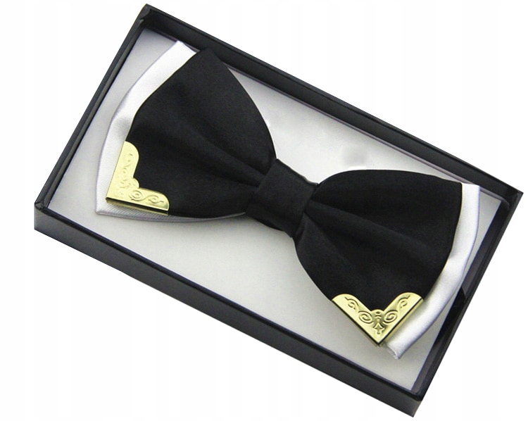 MUCHA MĘSKA muszka GENTELMEN LUKSUSOWA - CZARNA Wzór dominujący inny wzór