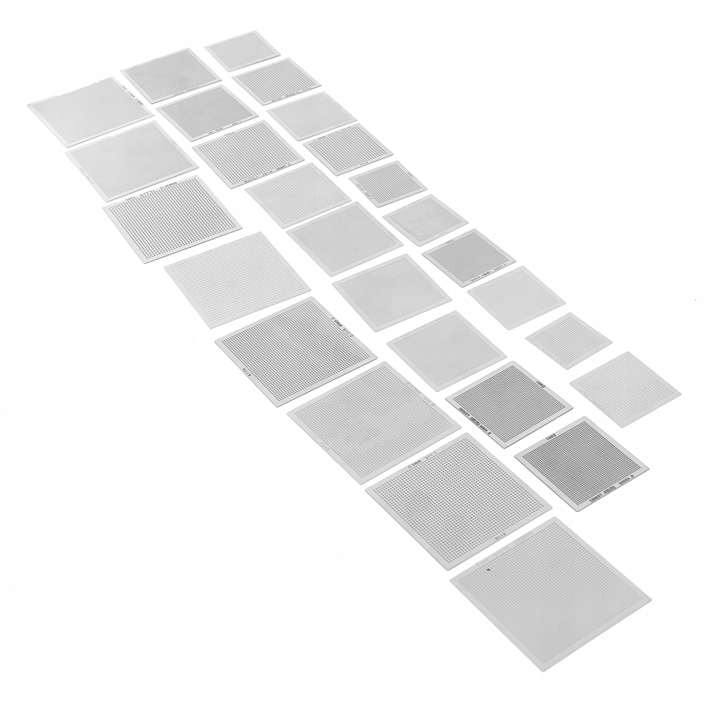 Zestaw Uniwersalnych Szablonów BGA do Reballingu (27 szt.) - Do Naprawy Laptopów i Komputerów