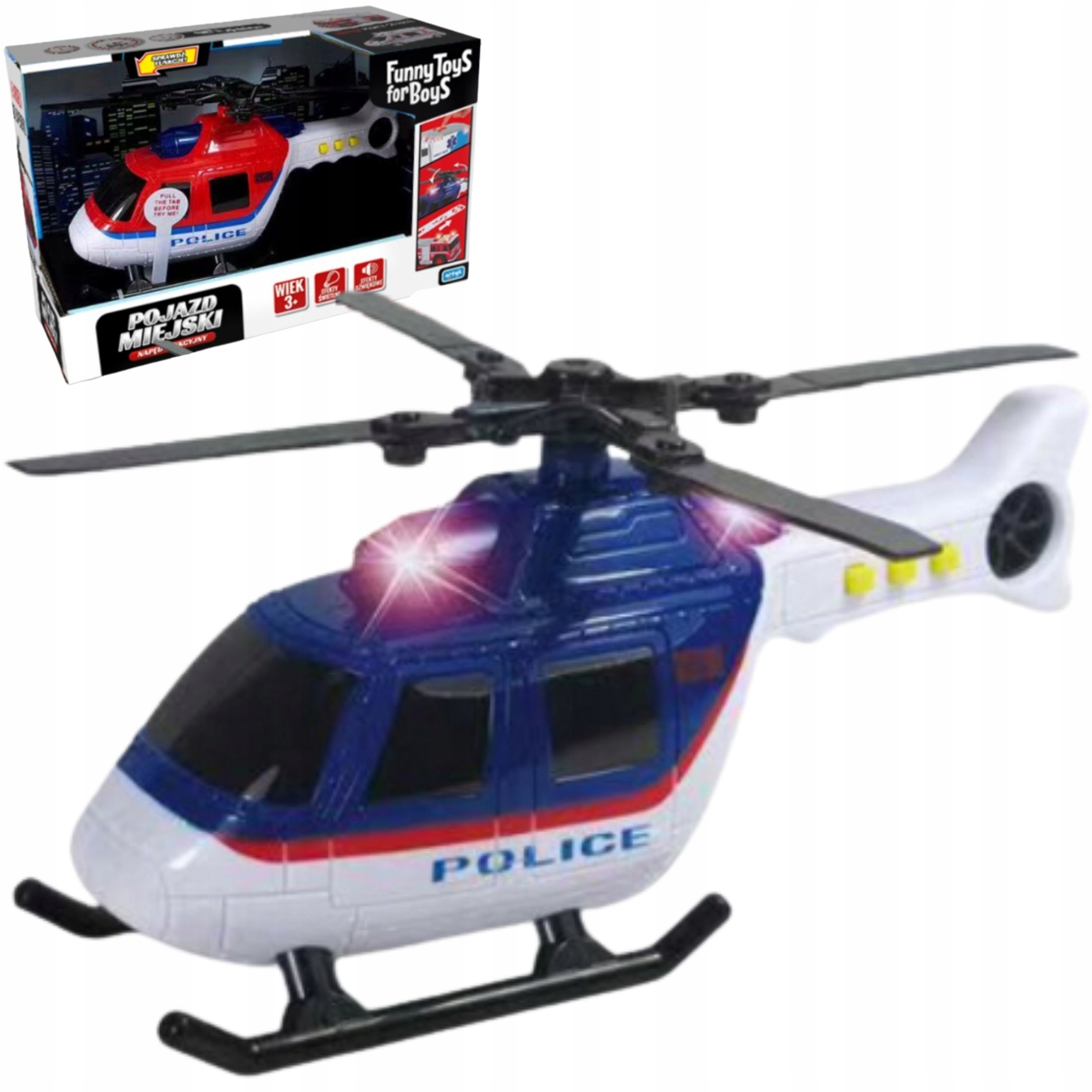 

Helikopter Pojazd Policja Światło Dźwięk Silnik