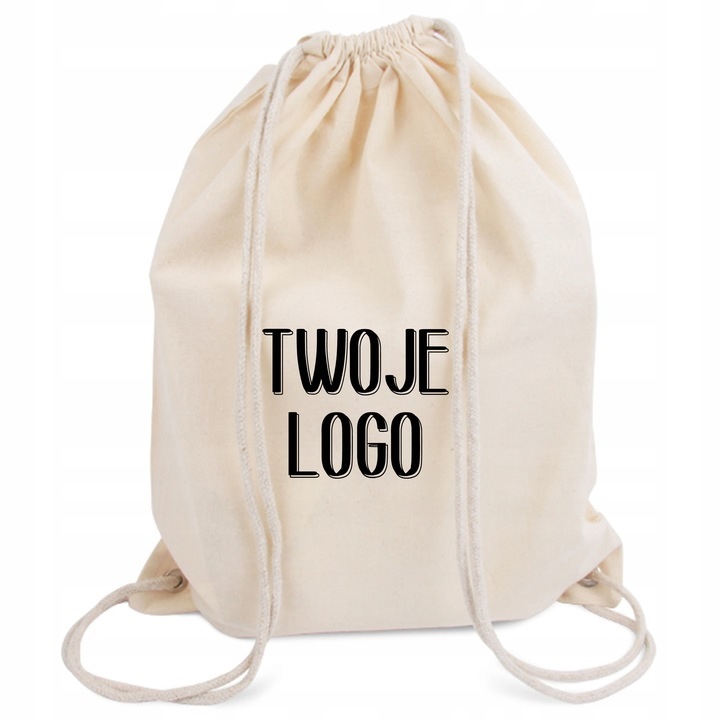Worek bawełniany naturalny ecru workoplecak kapcie Materiał materiałowa