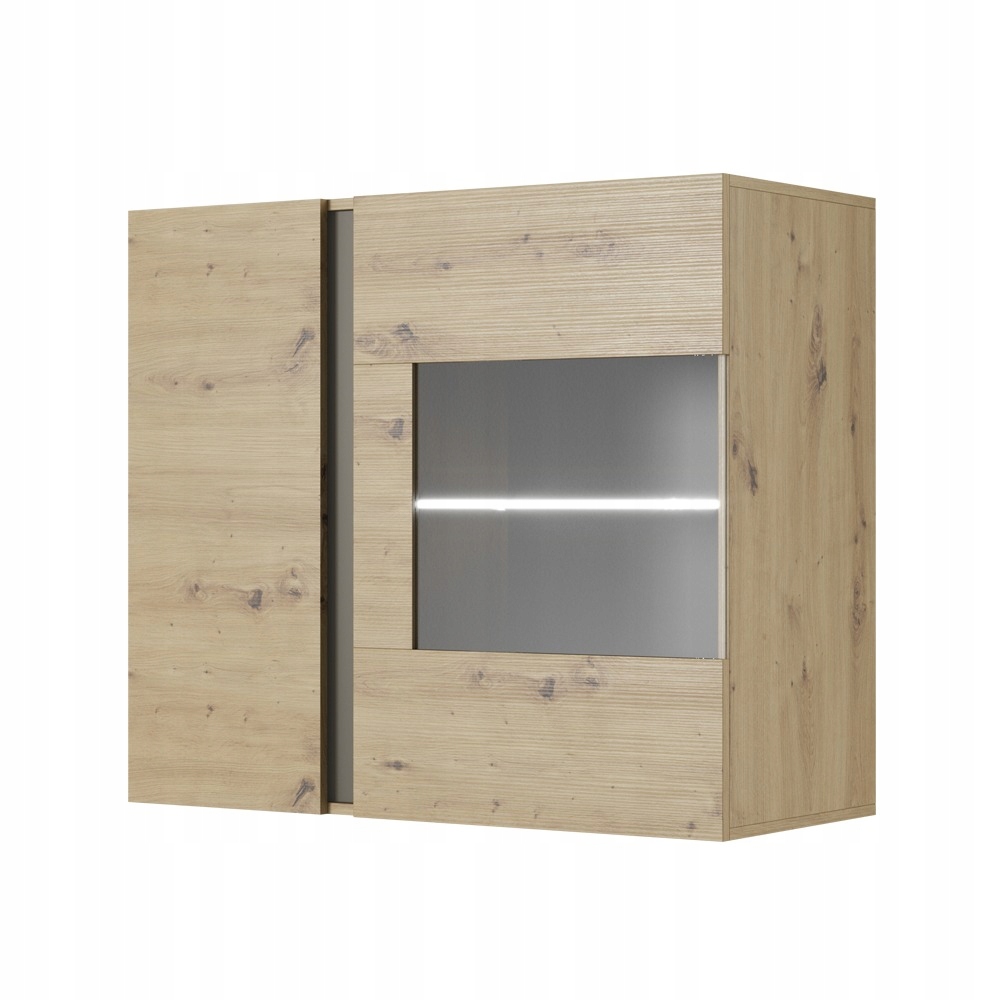 Závěsná vitrína Skoky dub s grafitem