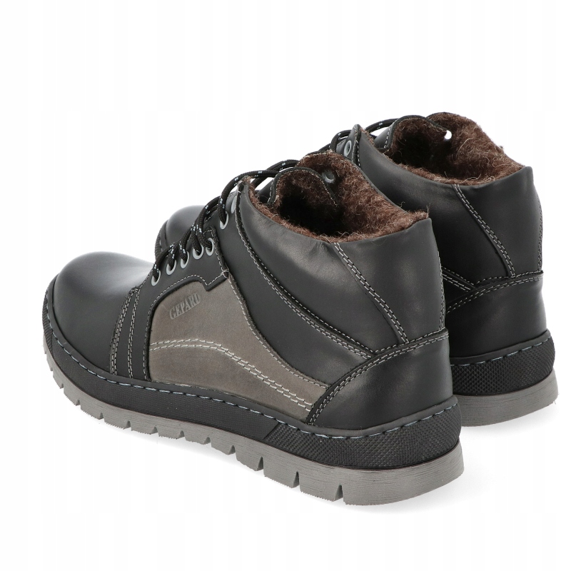 TRZEWIKI PÓŁBUTY ZIMOWE POLSKIE OCIEPLANE SKÓRA 171 CZARNE R 43 Oryginalne opakowanie producenta pudełko