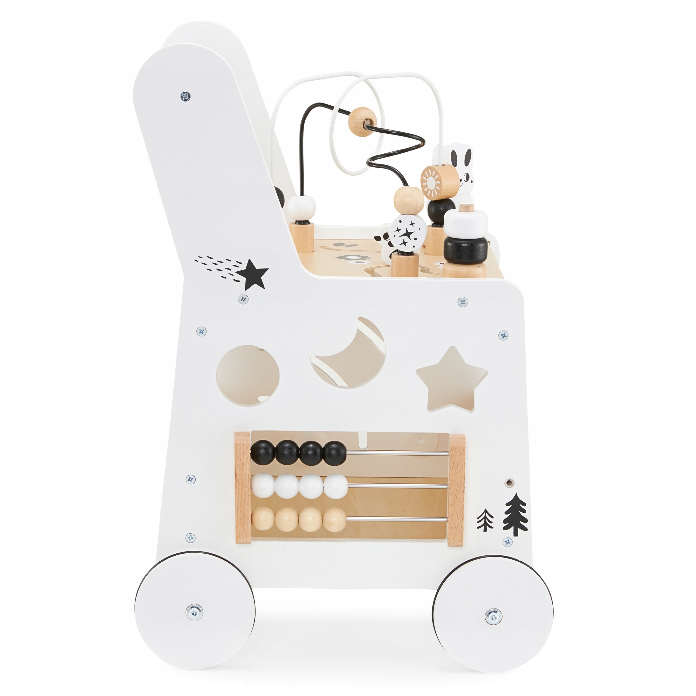 6in1 medinis vaikštynė su lavinamojo stalo funkcija. Svoris (su pakuote): 4 kg.