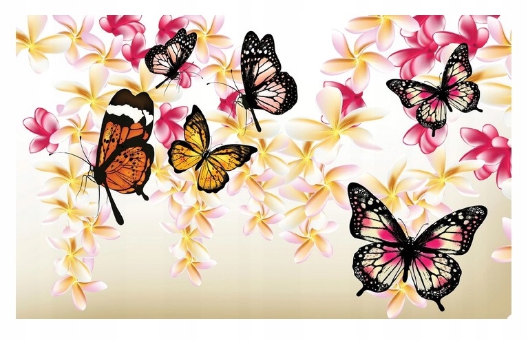 Fototapeta pro děti Motýli květy růží 3D 312x219