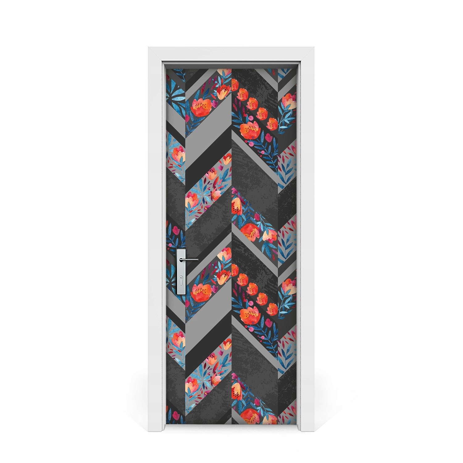 

Naklejka na drzwi Kwiaty w jodełke vintage 75x205