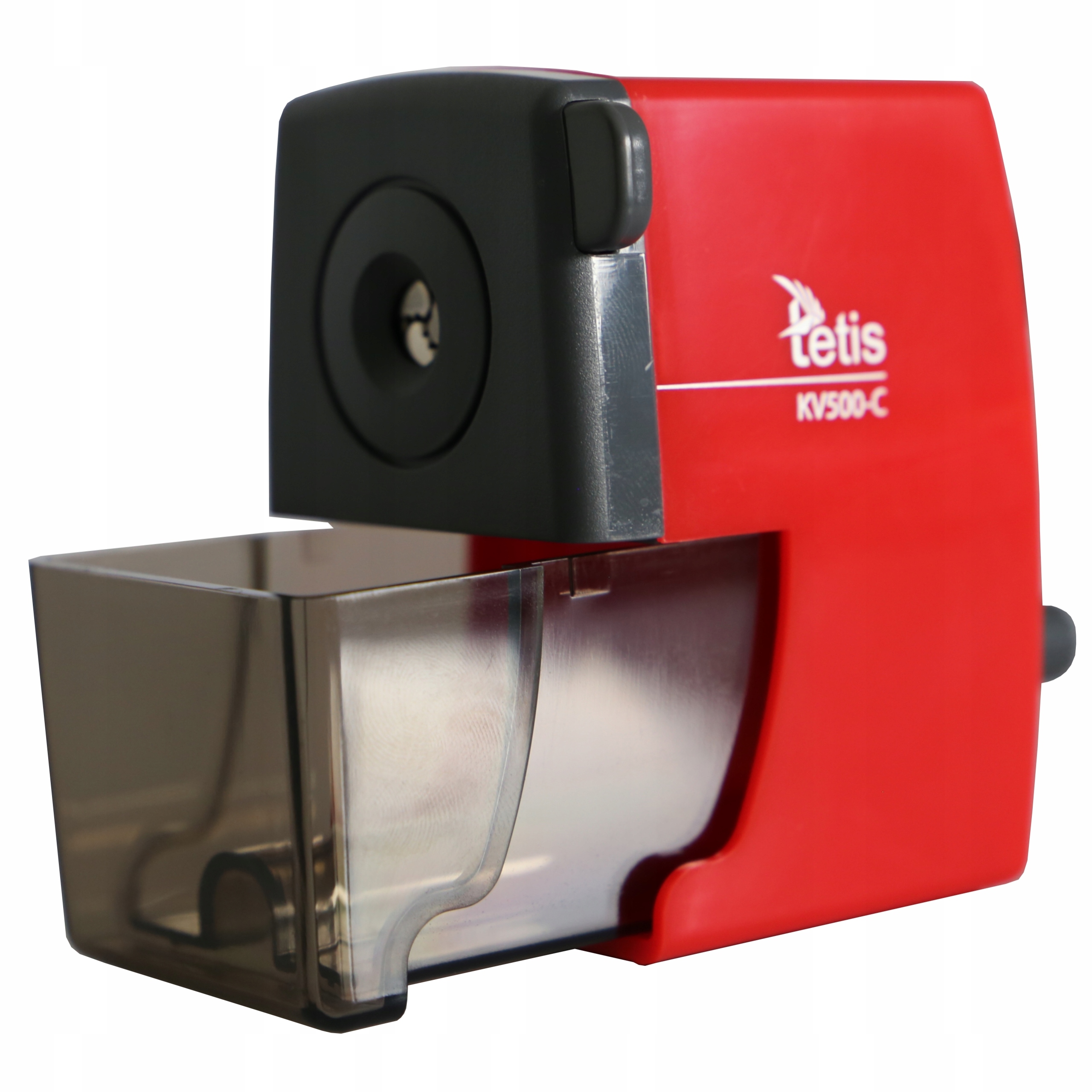 Temperówka na korbkę TETIS czerwona KV500-C Rodzaj manualna z pojemnikiem