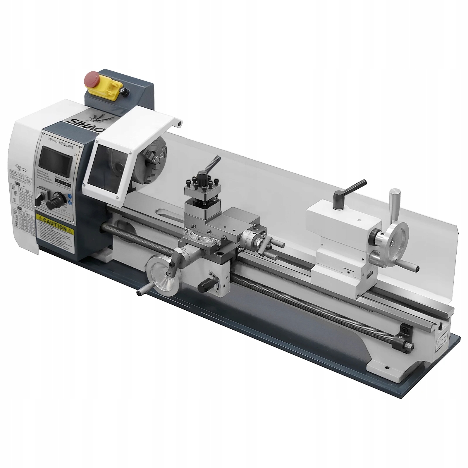 Mini Soustruh na Kov 220x500mm, Robustní Provedení s Držákem a Kartáčovaným Motorem