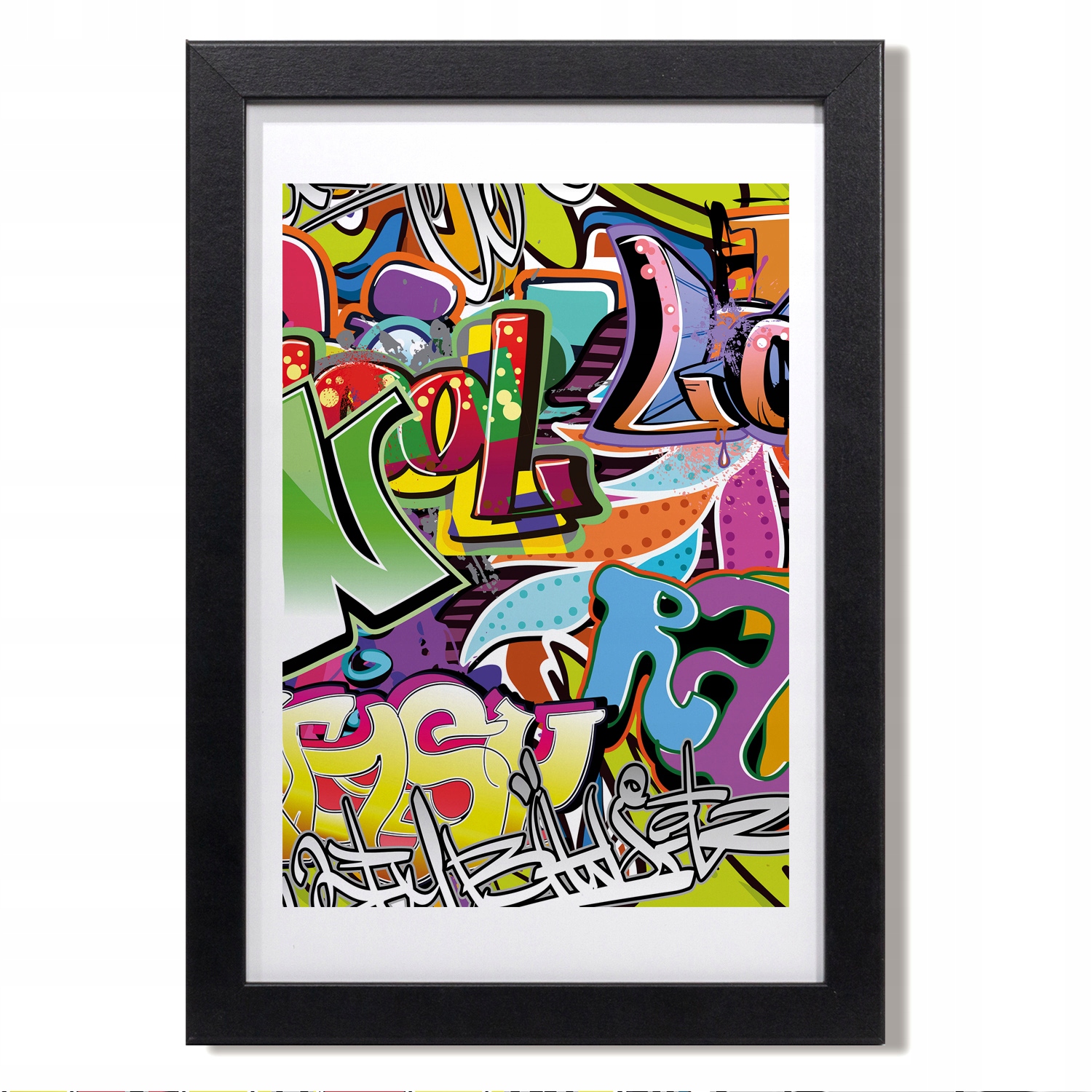 Obraz v rámu na zeď Graffiti nápisy zeď 20x30