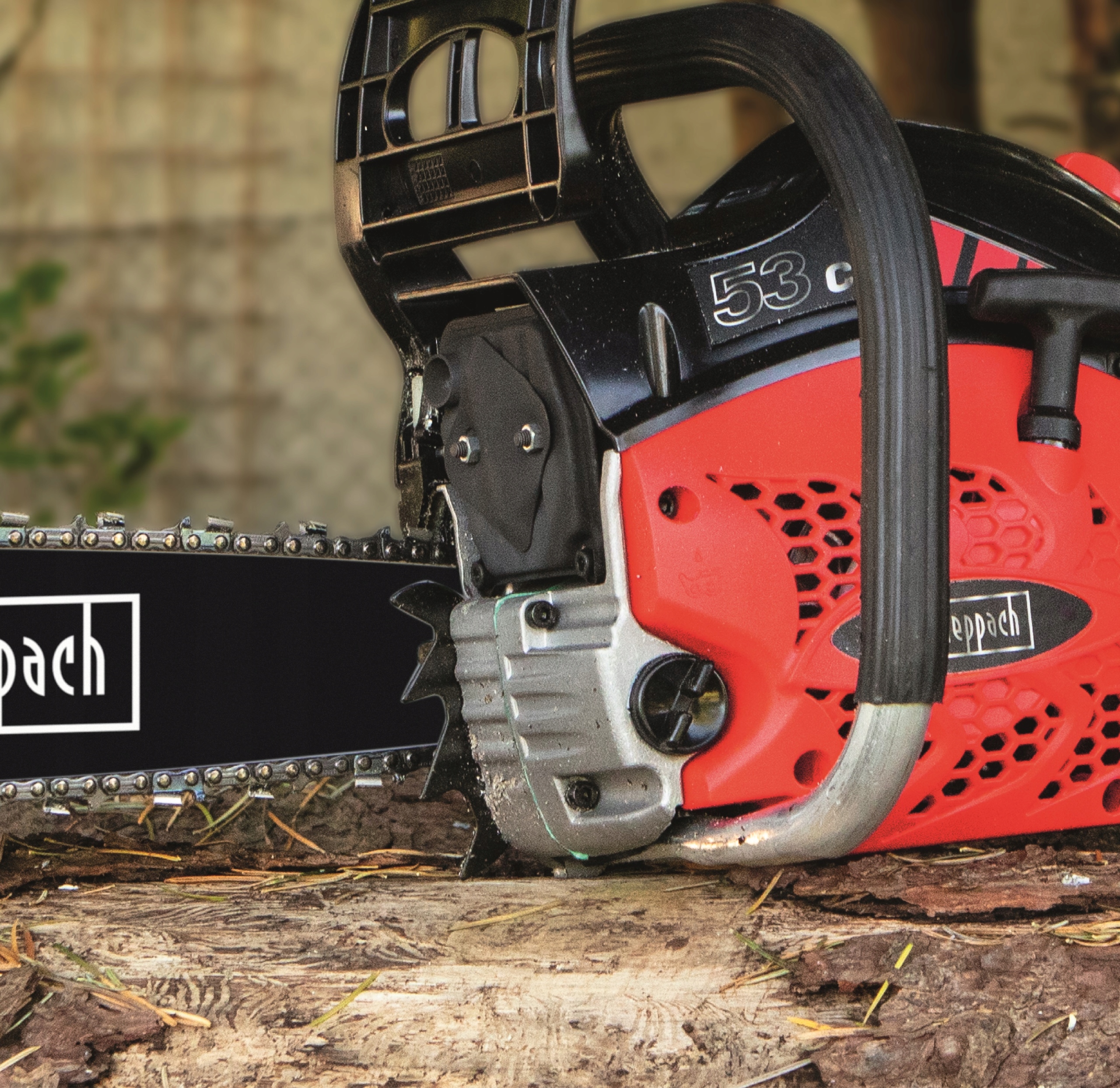 Piła Spalinowa Pilarka Łańcuchowa do drewna gałęzi CSP5300 2000 W Scheppach Pojemność silnika 53 cm³