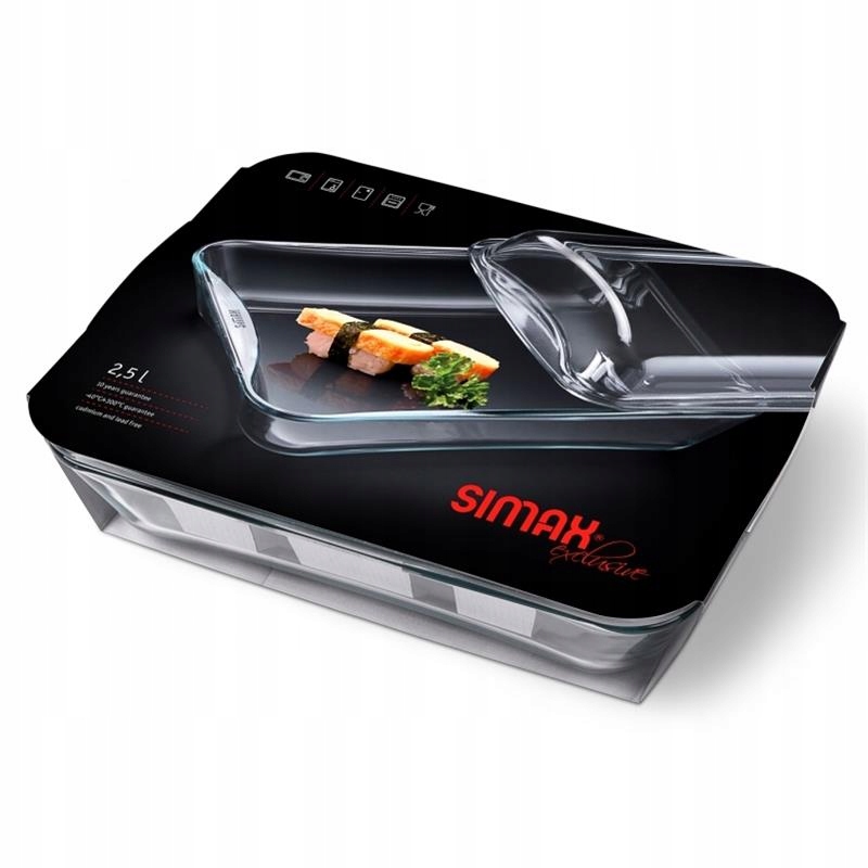 NACZYNIE PROSTOKĄTNE Z POKRYWKĄ SIMAX SMART TOUCH 4,4 L (2,5 +1,9) Pojemność 4.4 l
