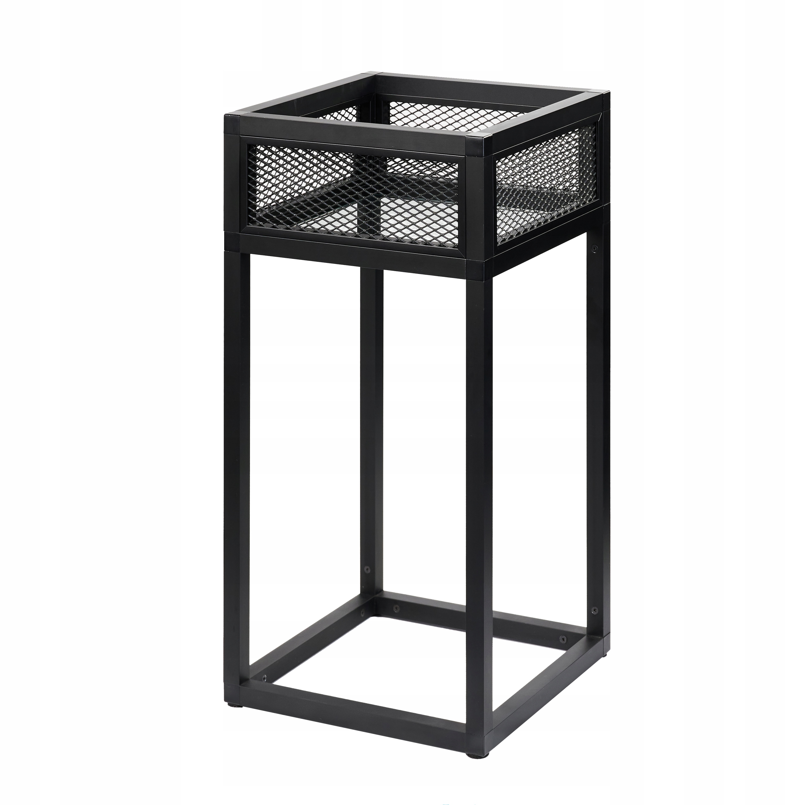 Aluminiový Držák Na Květináč Stojící Loft Stojan Černý Mat 300x300x600 mm Bez Desky