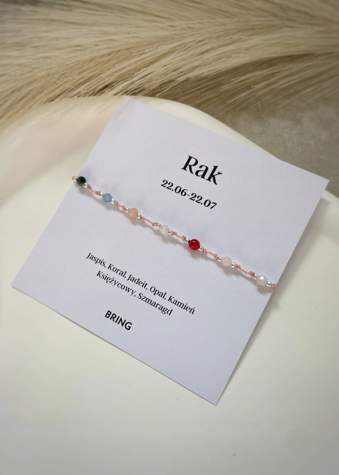 Náramek znamení zvěrokruhu rak, stříbrné kuličky