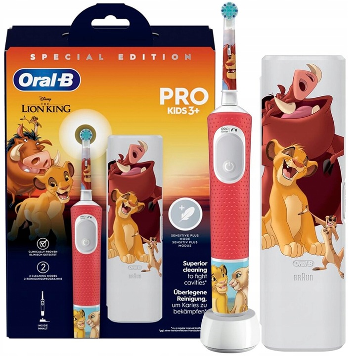 Szczoteczka elektryczna dla dzieci 3+ Oral-b Pro Kids Król Lew Etui