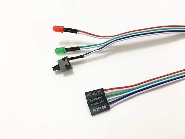 Kabel ATX Reset Power Switch 2xLED Riser Waga produktu z opakowaniem jednostkowym 0.017 kg