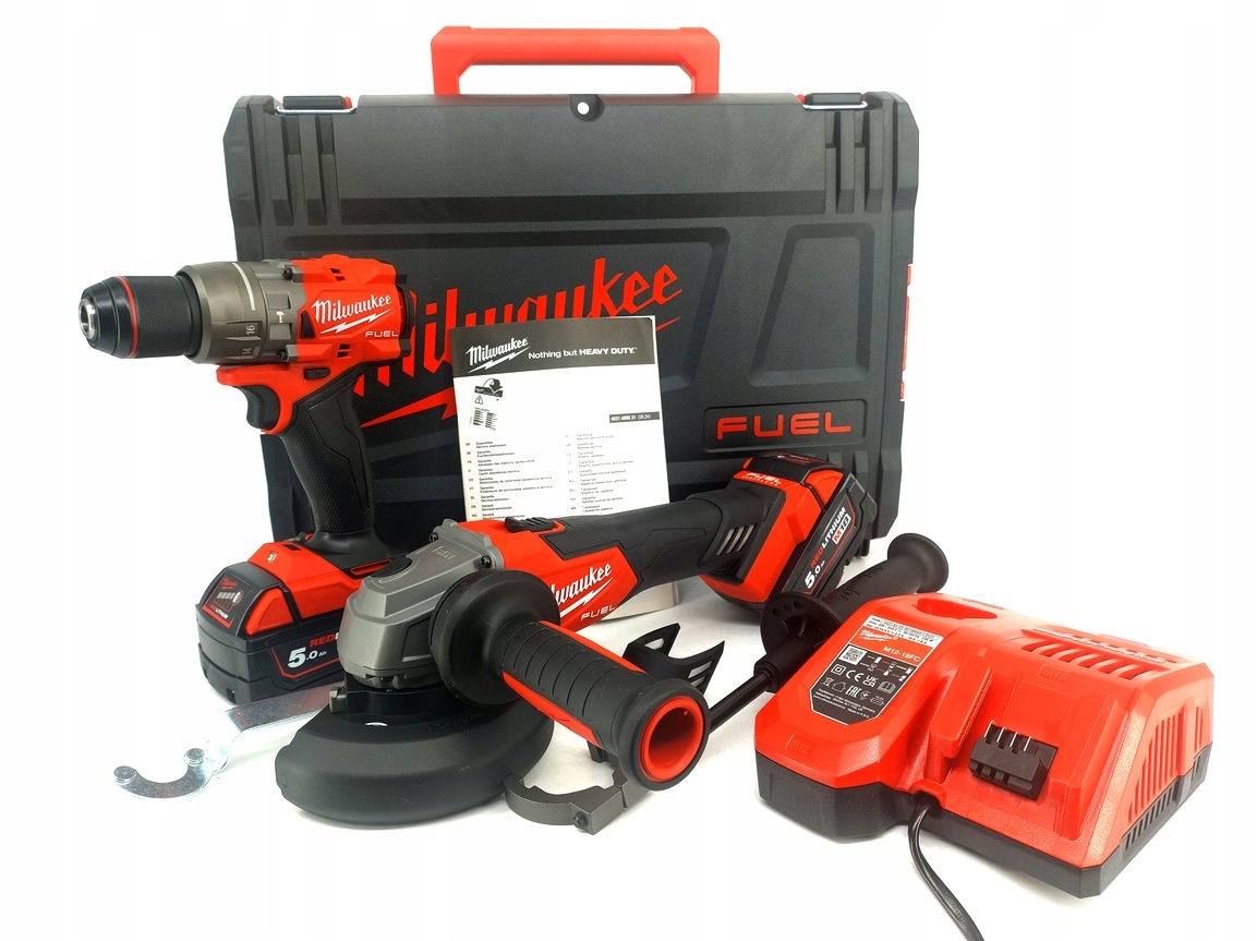 Milwaukee M18FPP2E3-502X Wkrętarka Szlifierka 2x5Ah +2 Walizki