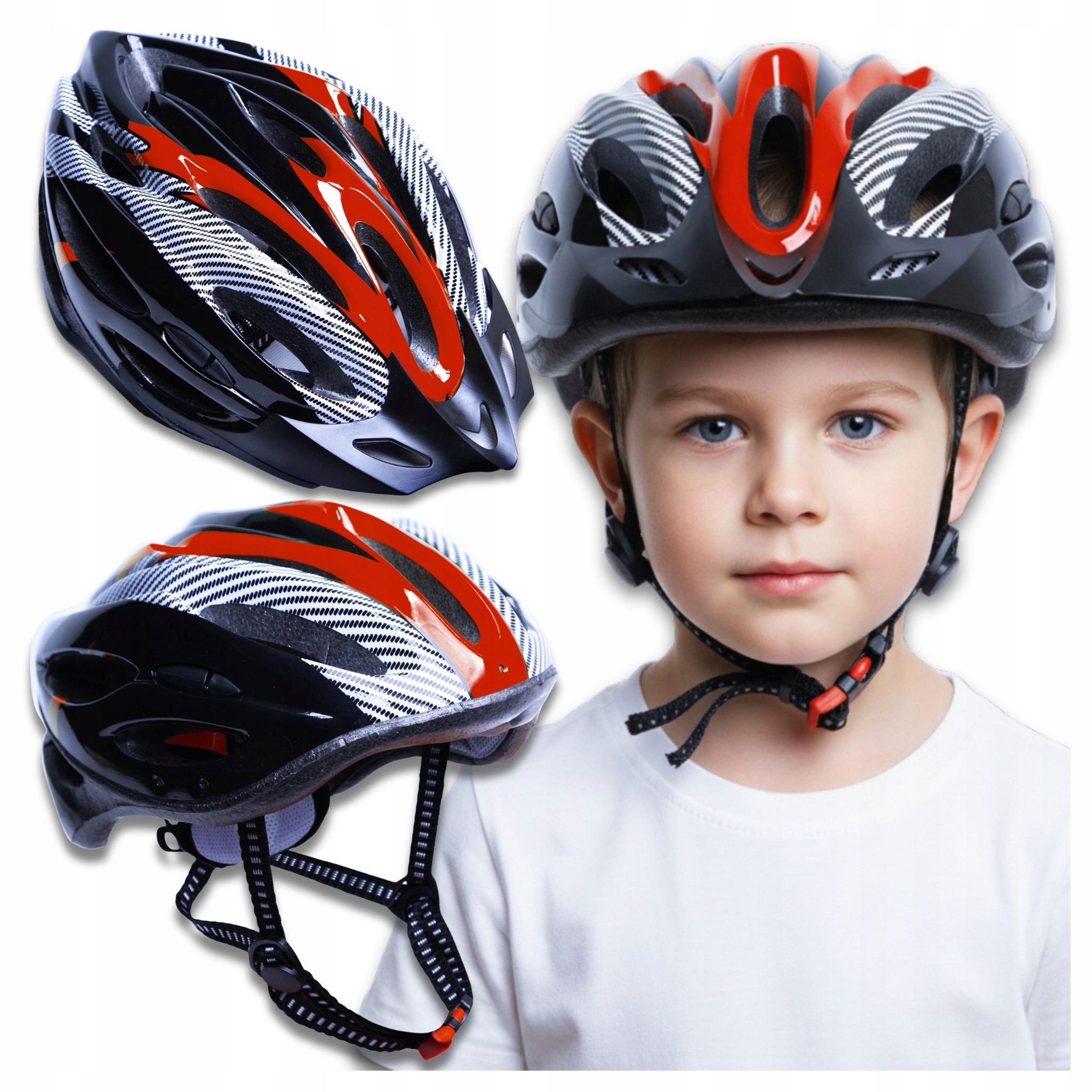 Kask Rowerowy Mtb Szosowy dla Dziecka na Rower Regulowany 48-54 cm Daszek