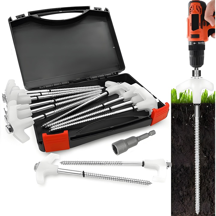 18x Śledzi Do Namiotu Stalowe 20.5CM Do Moc z torbą i wyciągaczem