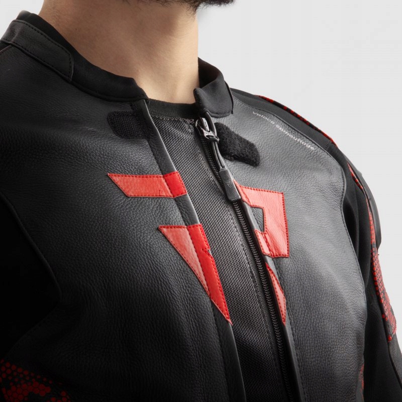 Kožená Bunda Rebelhorn Veloce Camo Čierna/fluo Red 54