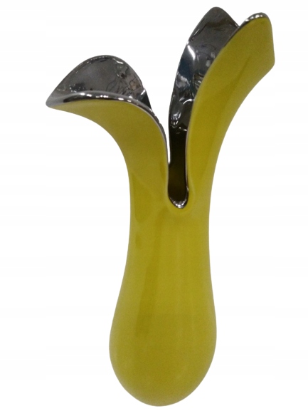 WAZON CERAMICZNY ŻÓŁTY Z DODATKIEM SREBRA
