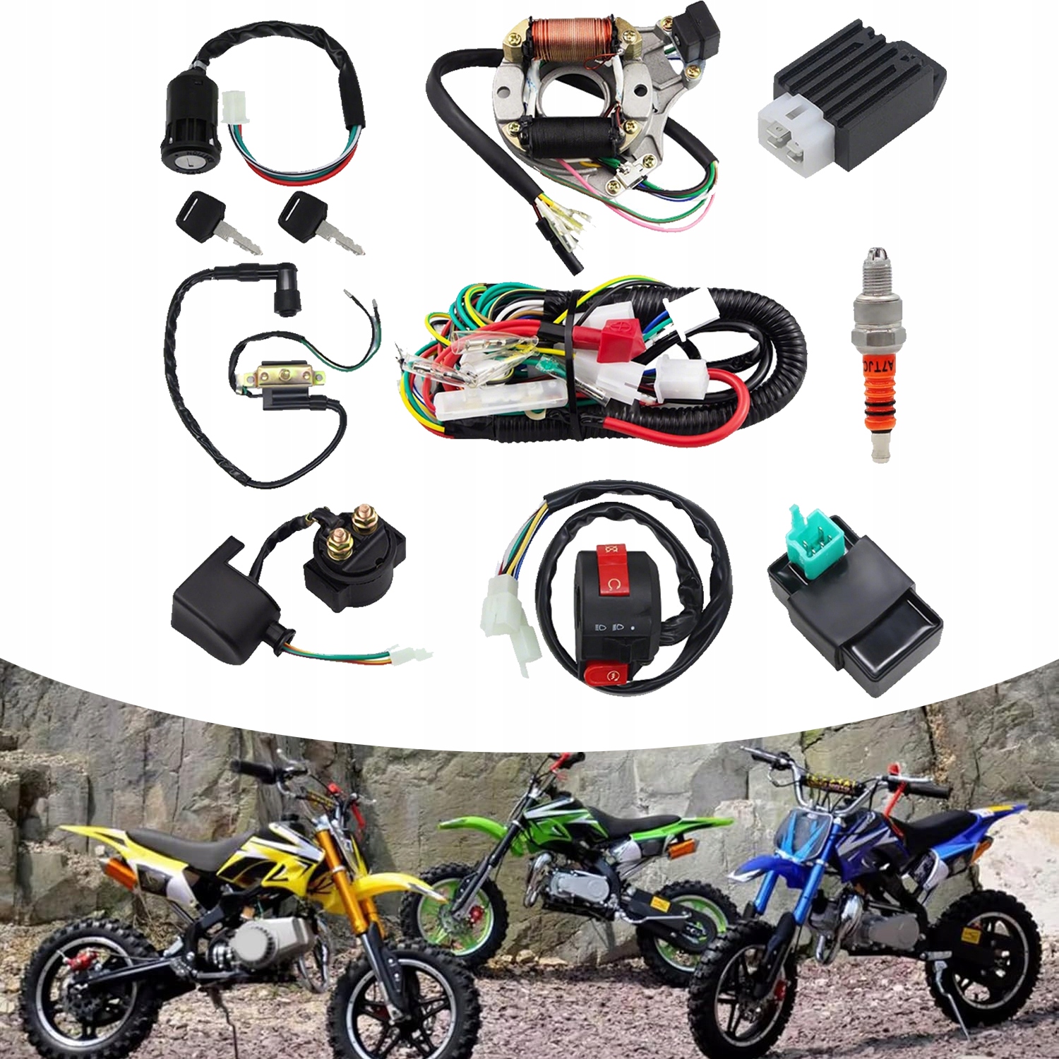 Instalacja Elektryczna Kompletna Quad Atv 125 110 Do Quada Atv 50 70 90