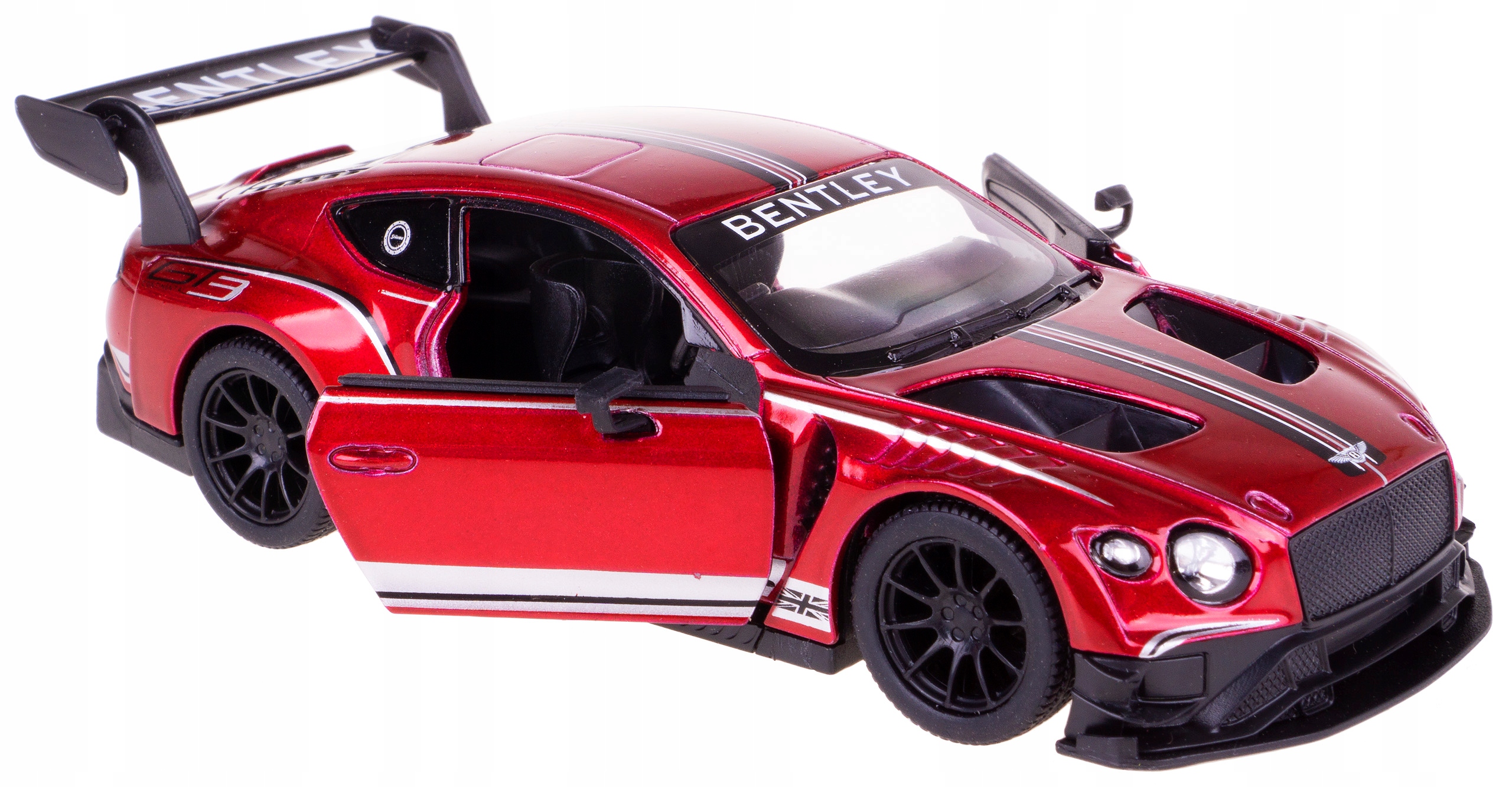 

Bentley GT3 Model Metal Kinsmart 1:38 Bordowy