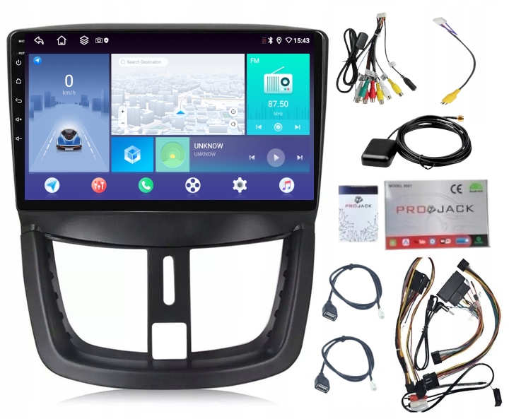 Rádio Navigácia Android Carplay Peugeot 207 2006-2012 4GB 64GB Sim