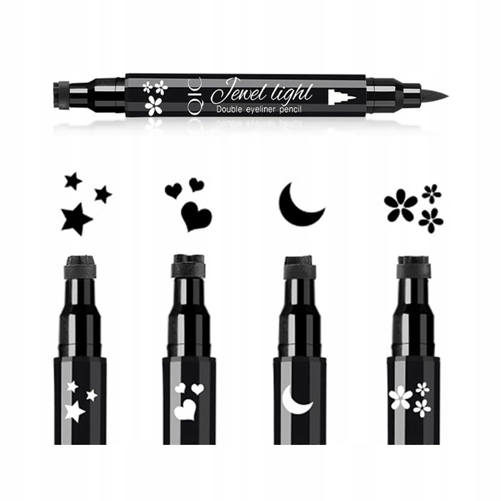 Sada Liquid Eyeliner černá se 4 různými vzory