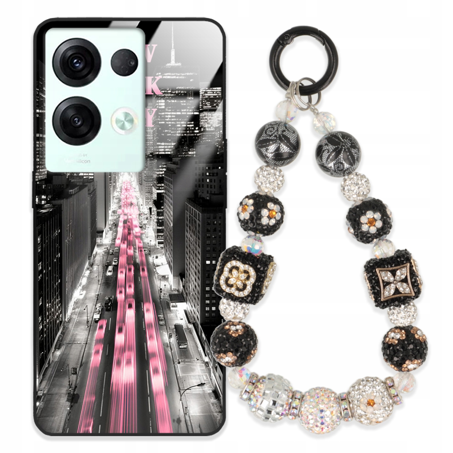 Puzdro Na Oppo Reno 8 Pro Glass Kľúčenka Elegantné Prémiový Dizajn Puzdra