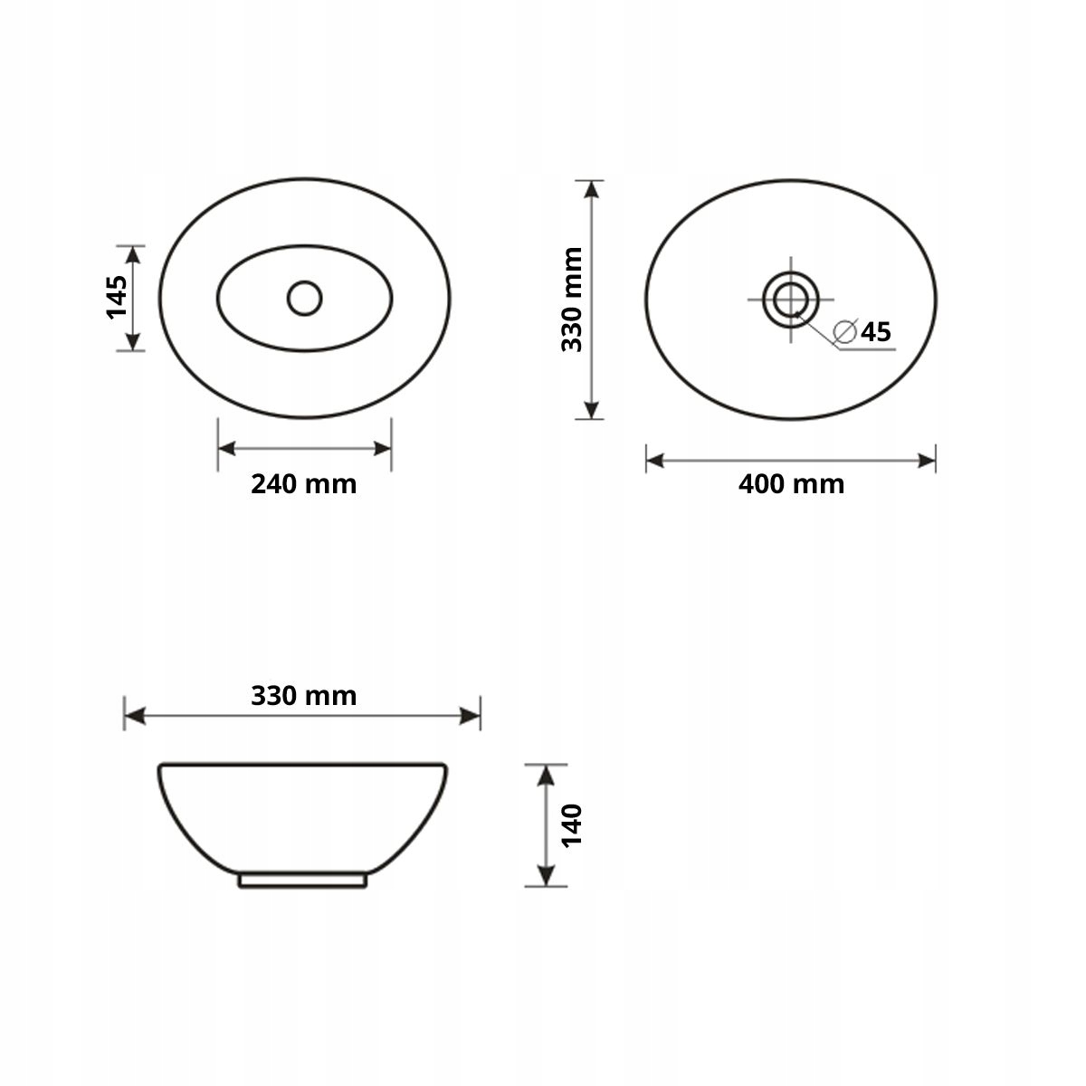 UMYWALKA NABLATOWA OWALNA 40x33 CM HAGSER AGNES Stan opakowania oryginalne