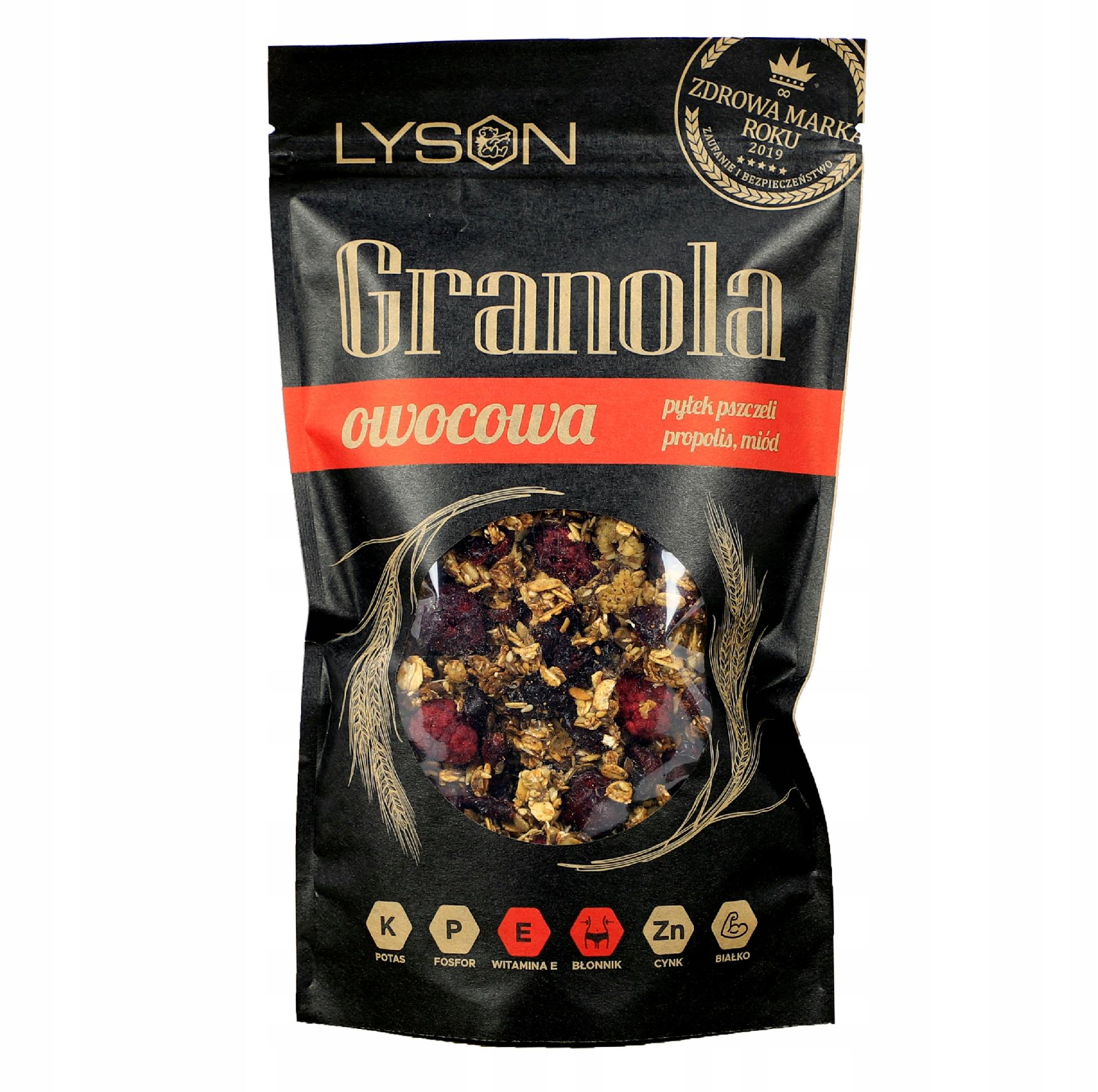 Granola owocowa miód pyłek propolis