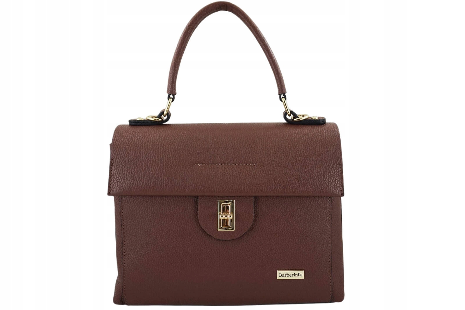 Kožená kabelka kufřík do ruky Hnědá