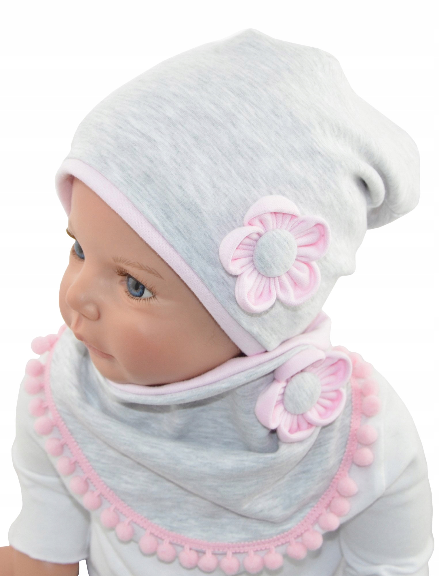 

Czapka i chusta 45-47cm szara gładka