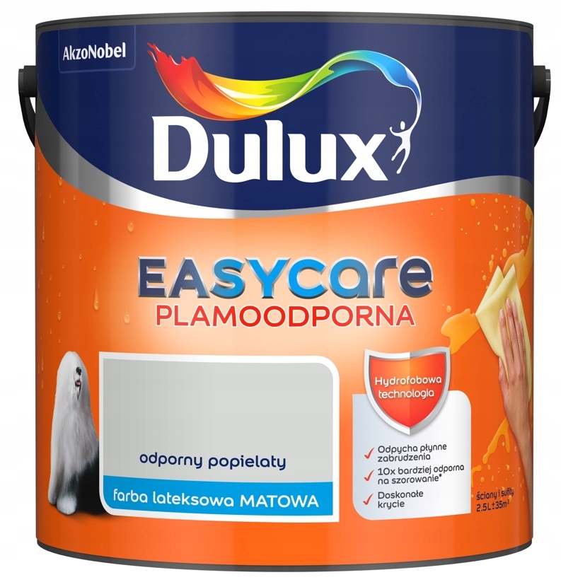 

Farba Dulux Easy Care -odporny popielaty, 2.5l